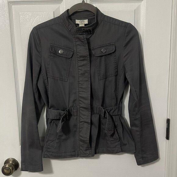 LOFT Grey Military Style Light Jacket - Picture 2 of 8